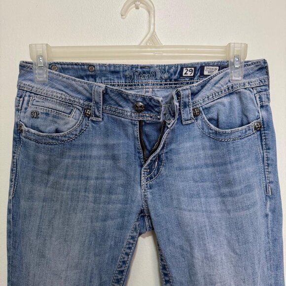 Miss Me Winged Backside Embellished Embroidered Easy Bootcut Size 29 Style E3313 - Picture 10 of 12